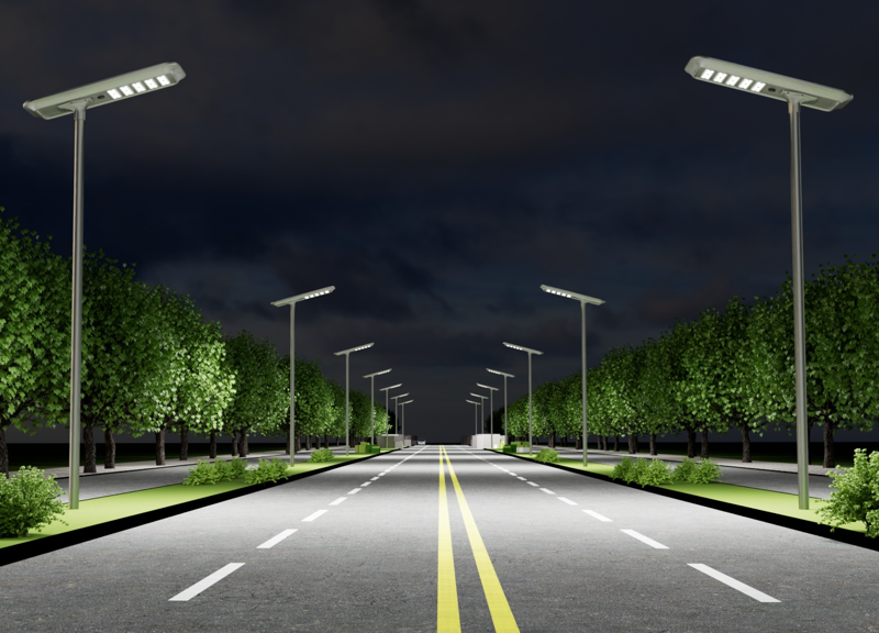105w all in one solar street light