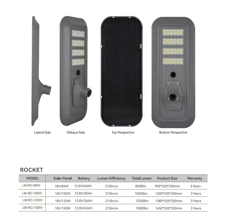 150w all in one solar street light