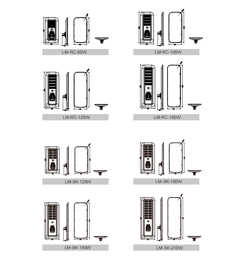 85w all in one solar street light